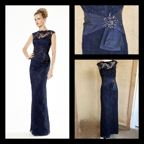 Rickie Freeman for Teri Jon‎ lace overlay gown - Picture 1 of 2